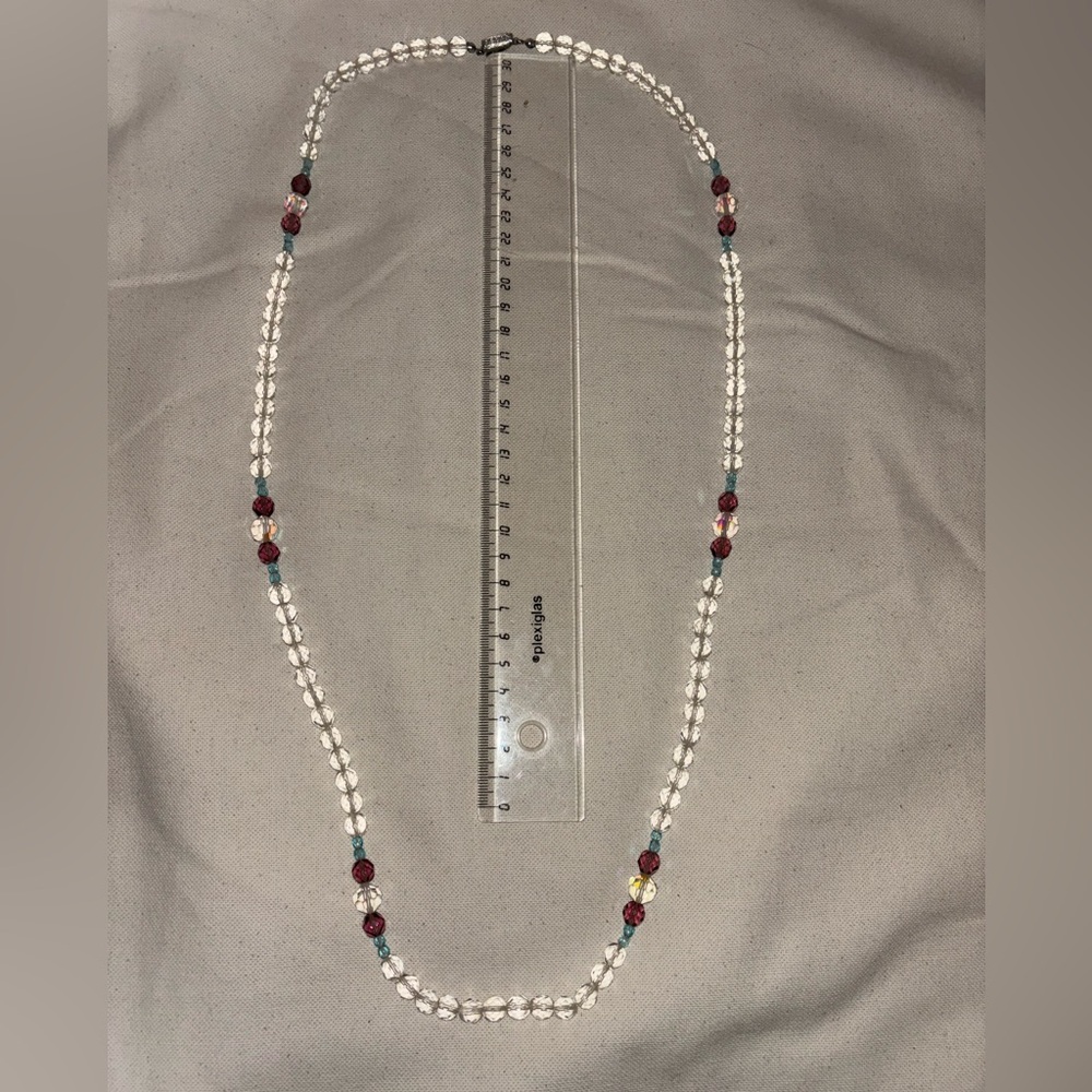 Handmade Crystal and Glass Bead Necklace